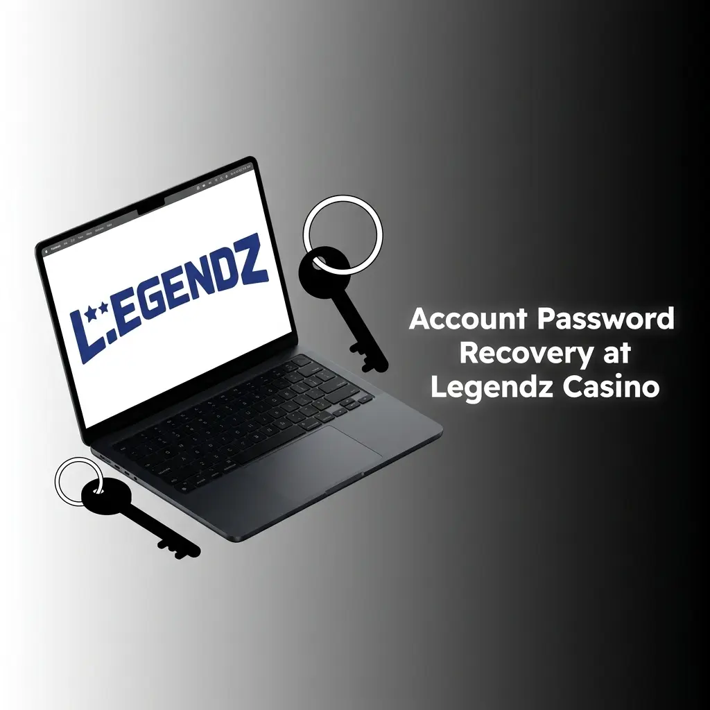 Legendz Casino password recovery steps showing forgot password link, email reset process, and login instructions