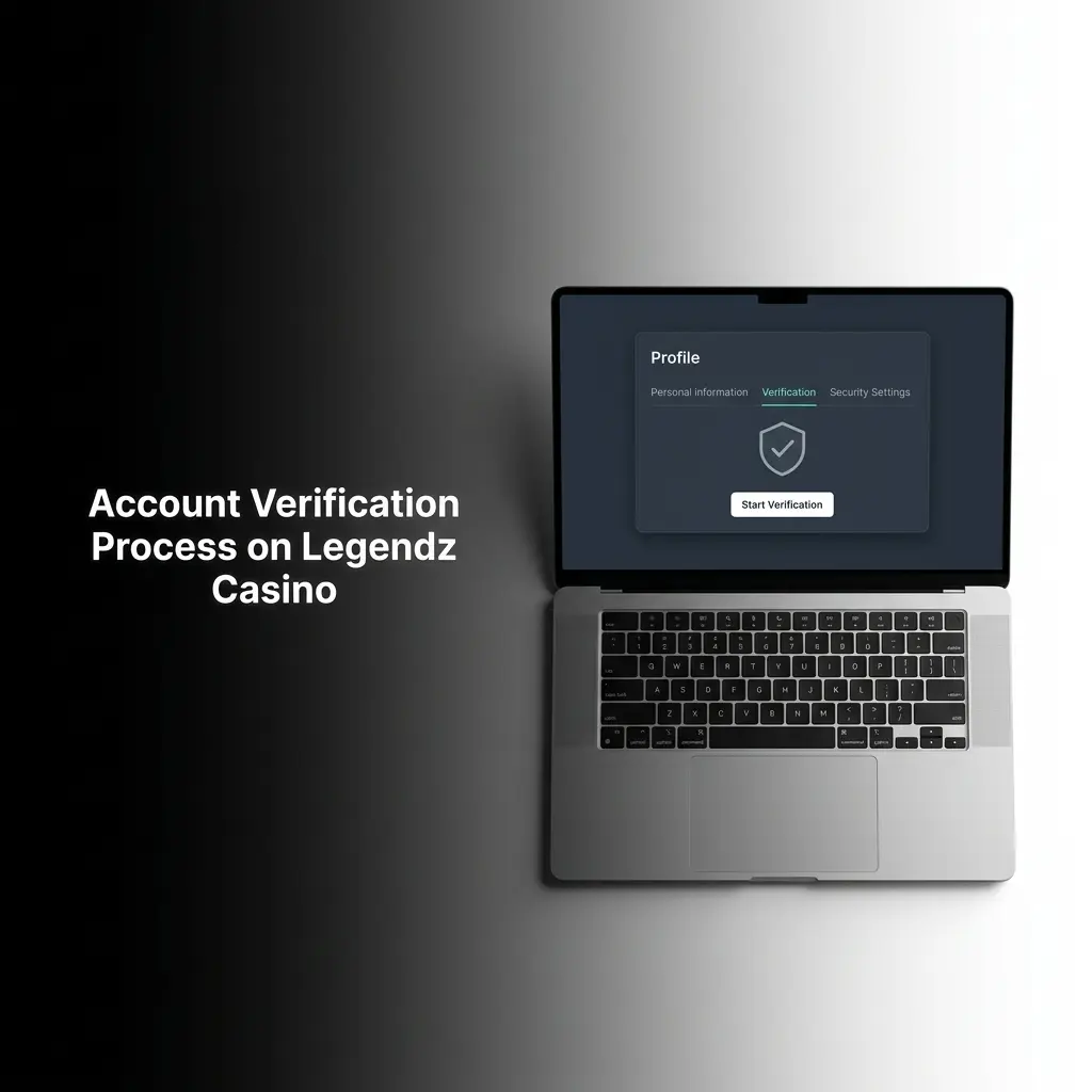 Legendz Casino account verification process showing KYC steps for ID upload, proof of address, and withdrawal approval