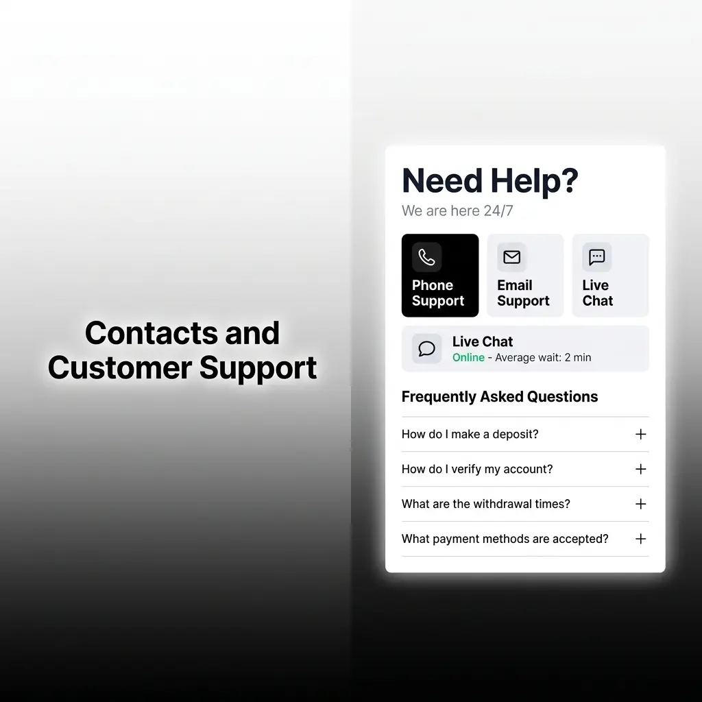 Legendz Casino customer support options including live chat, email, and FAQ help center for US players
