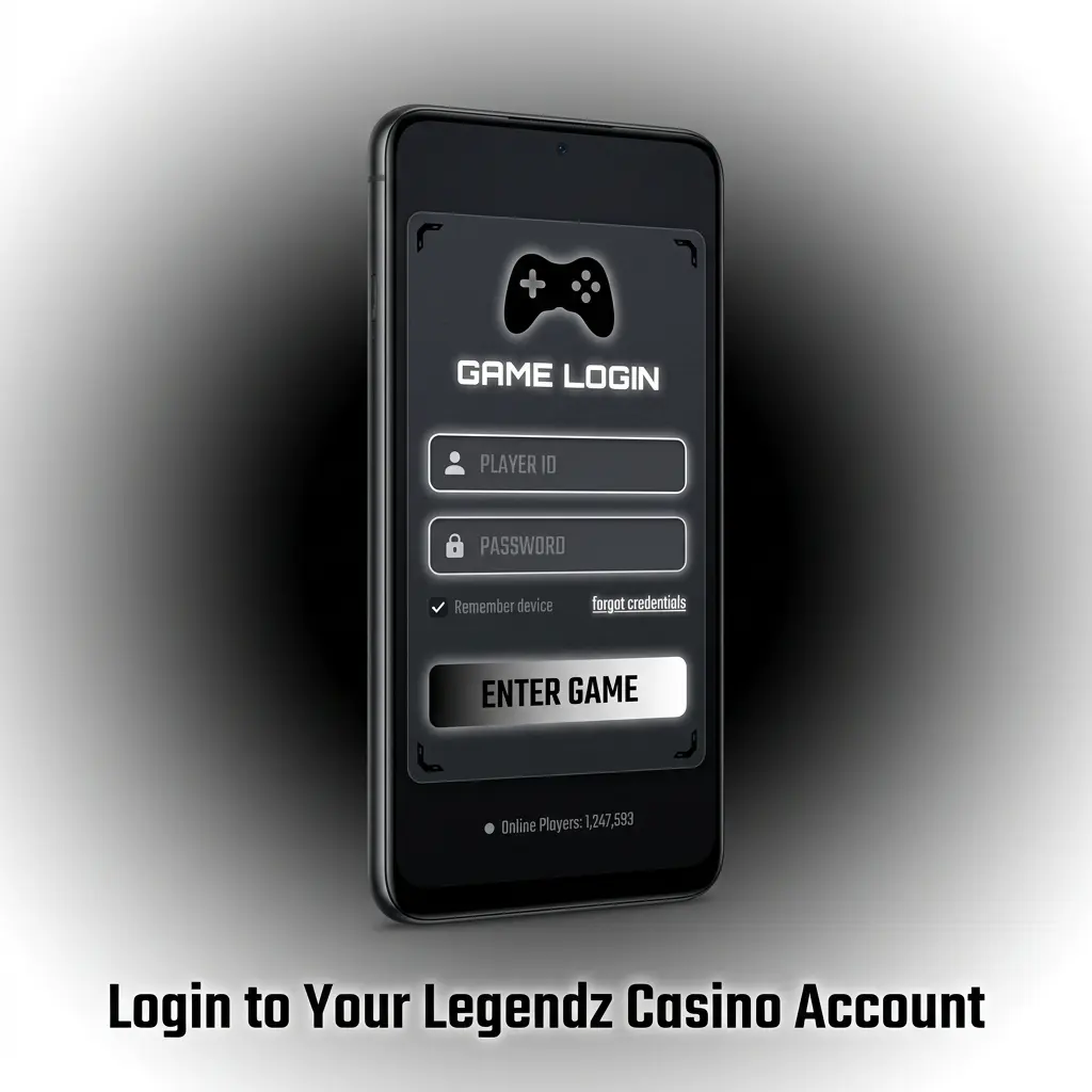 Legendz Casino login page showing account access steps including credentials entry and two-factor authentication on desktop and mobile